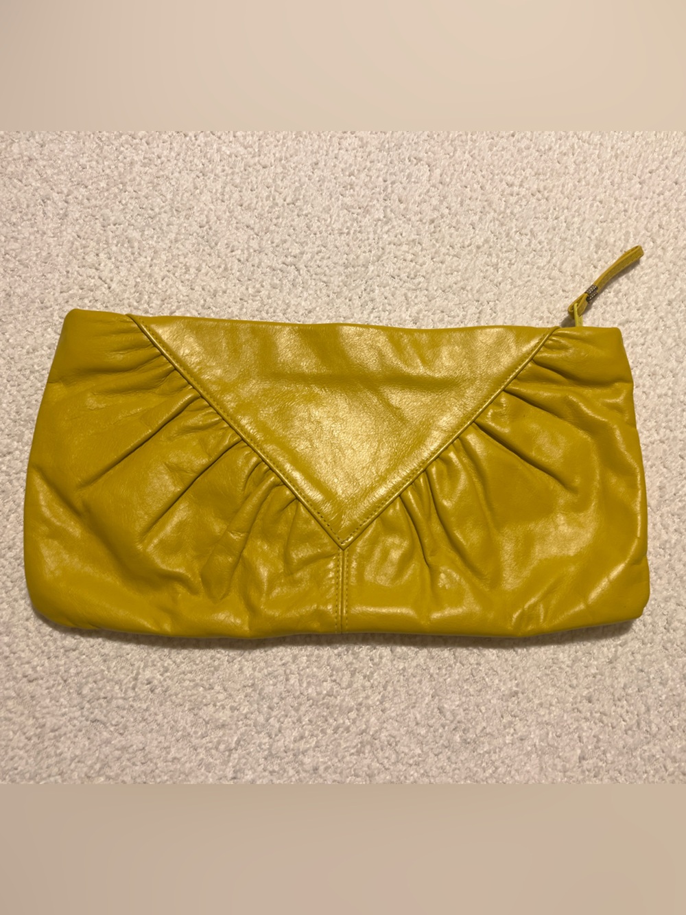 Mustard Yellow 70s Ruched Clutch